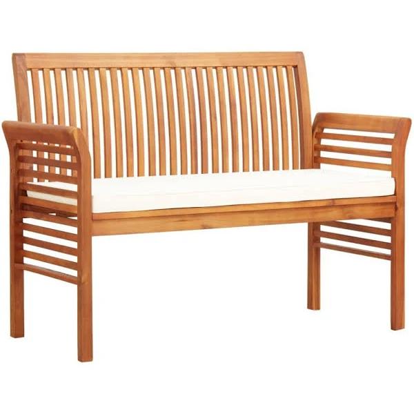 vidaXL 2-Seater Garden Bench with Cushion 120 cm Solid Acacia Wood