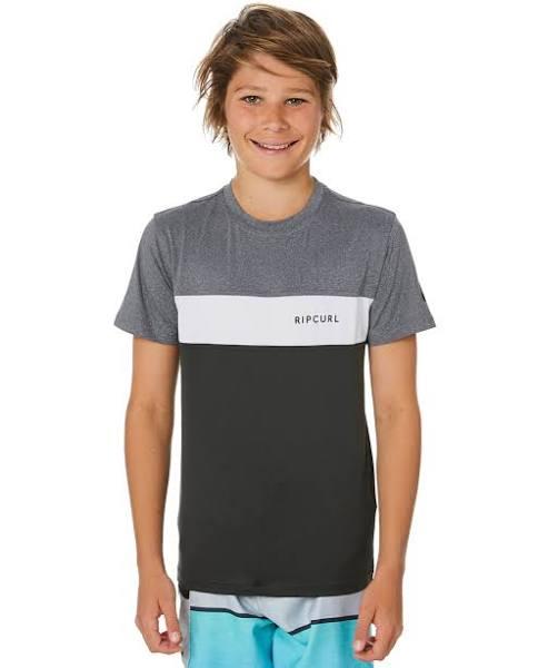 Rip Curl Boys Underline Panel Short Sleeve (Colour: Charcoal Grey, Size: 16)