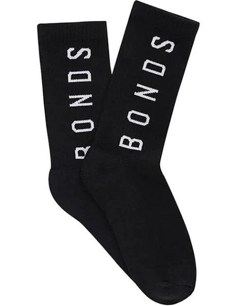 Bonds Mens Originals Crew Socks 2 Pack - Black