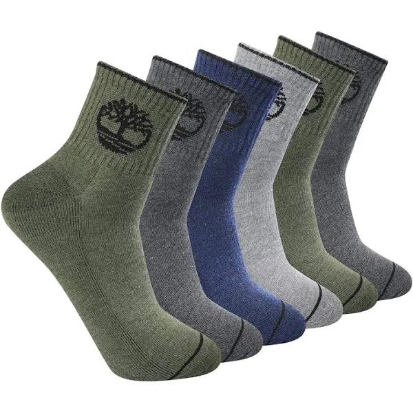 Timberland Mens 6-Pack Quarter Socks