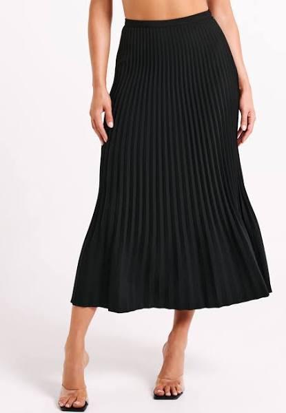 Twyla Pleated Suiting Maxi Skirt | Black