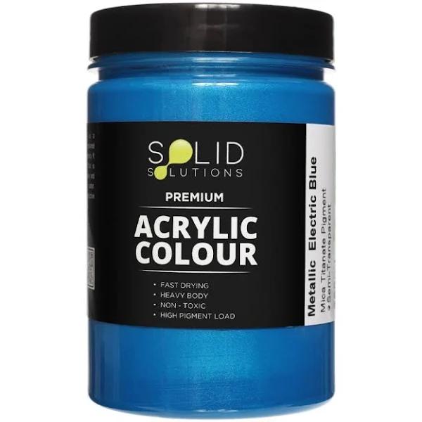 Solid Solutions | Solid Solutions Acrylic Paint | Metallic Electric Blue - 250mL | Epoxy Resin | Silicone Rubber