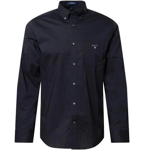 Mens Gant Regular Broadcloth Shirt - Black