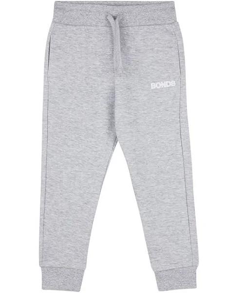 Bonds Kids Tech Sweats Trackie in New Grey Marle Size: 12, Cotton