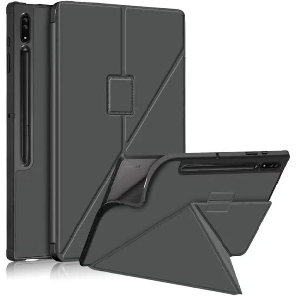 Buy For Samsung Galaxy Tab S8 Ultra 14.6 Inch Case Smart Slim Tri-fold Pu Gray / Tab S8 Ultra 14.6