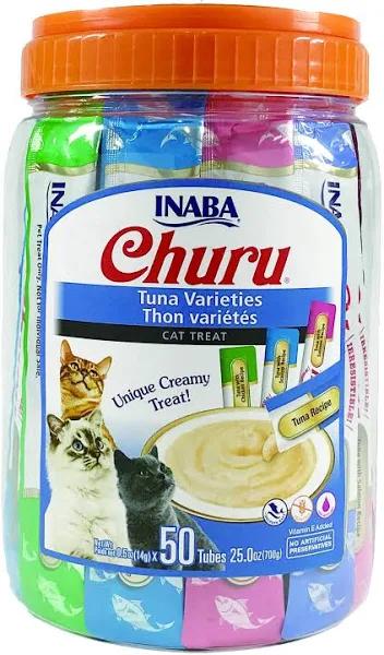 Inaba Churu Purée Tuna Varieties Cat Treats 50 Tubes