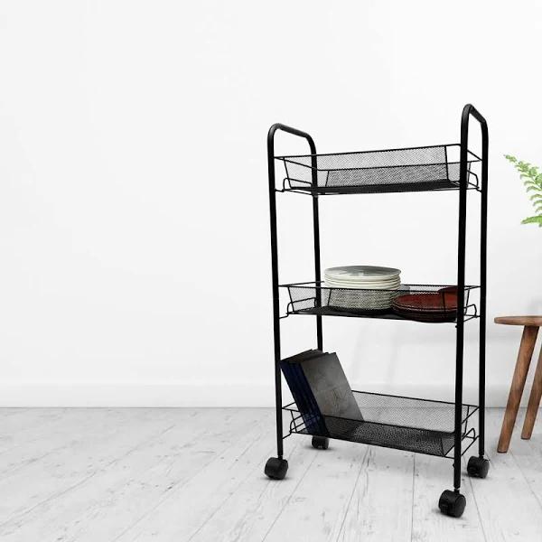 Kmart Slim Line Metal Trolley Black