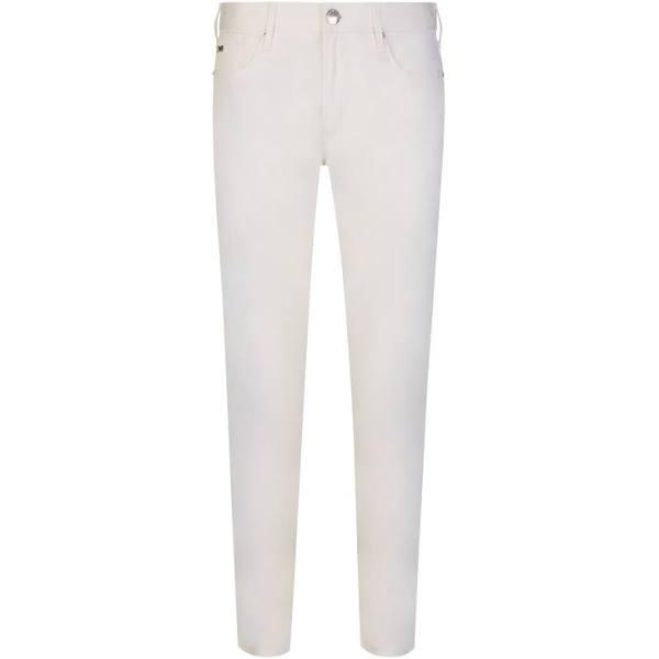 Emporio Armani - J06 Stretch-twill Slim-Fit Trousers, 98% Cotton 2% Elastane, White, Size: 28R