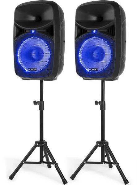 Vonyx VPS102A Active Speaker Set 10 Inch LED MP3 BT