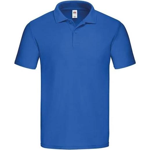 Fruit of The Loom Mens Original Polo Shirt Royal Blue 3XL Cotton Mens Shirt