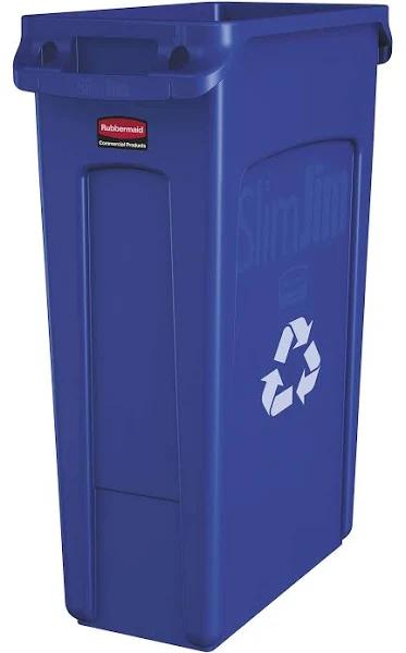 Rubbermaid FG354007BLUE Vented Slim Jim Recycling 23 Gal, Blue