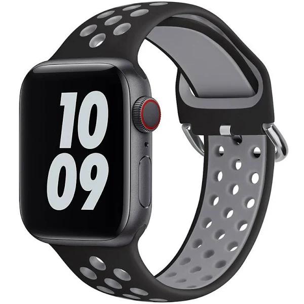 Apple Watch Iwatch Band Silicone Strap Black & Grey - AfterPay & zipPay Available