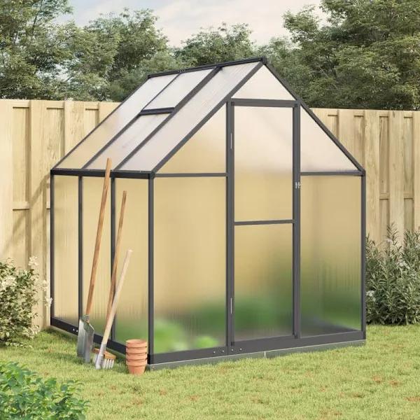 Greenhouse with Base Frame Anthracite 169x169x202 cm Aluminium vidaXL