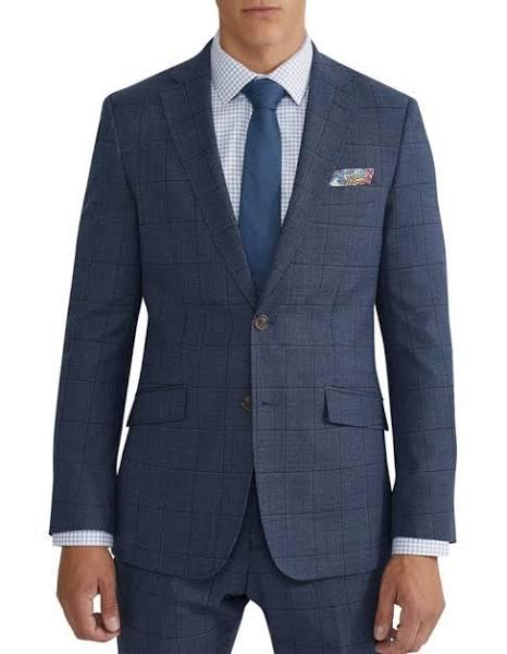 Oxford New Hopkins Wool Stretch Suit Jacket in Blue Brt Blue 104