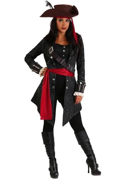 Fearless Pirate Women's Costume | Adult | Womens | Black/Brown/Red | XS | Fun Costumes