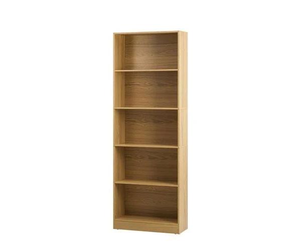 Oikiture Bookshelf Bookcase Display Shelves 5-Tier Rack Natural