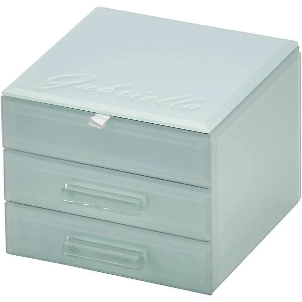 One Six Eight London | Gabriella Glass Jewellery Box | Mint Small