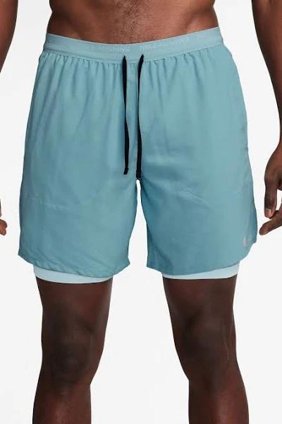 Nike Stride Men's Dri-FIT 18cm (approx.) 2-in-1 Running Shorts - Blue - Polyester - 50% Recycled Polyester