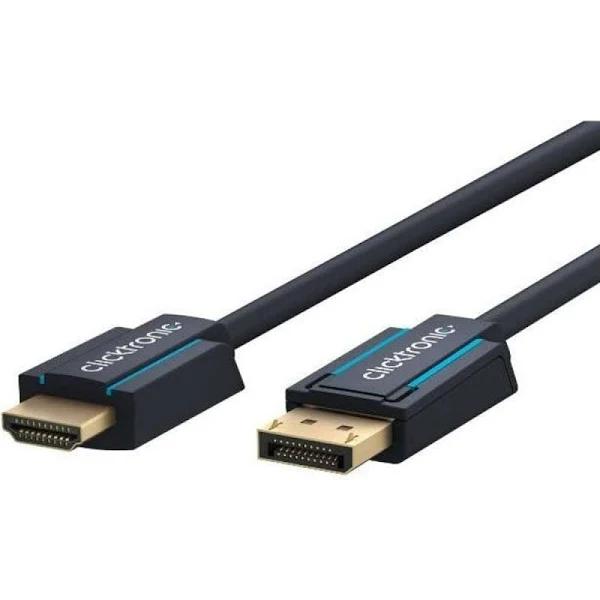 Clicktronic Male Active DisplayPort to HDMI Cable - Black 1m