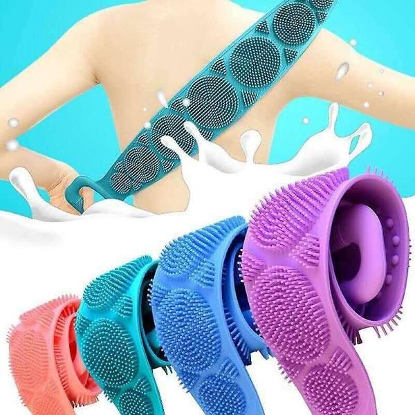 Witdreamer Silicone Back Scrubber Body Cleaning Tools Bath Belt Massage Brush Cleaning Tool Blue