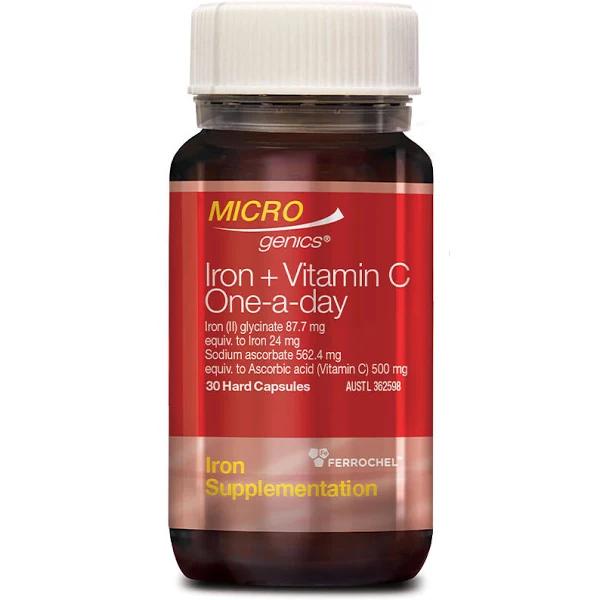 Microgenics Iron + Vitamin C One A Day 30 Capsules