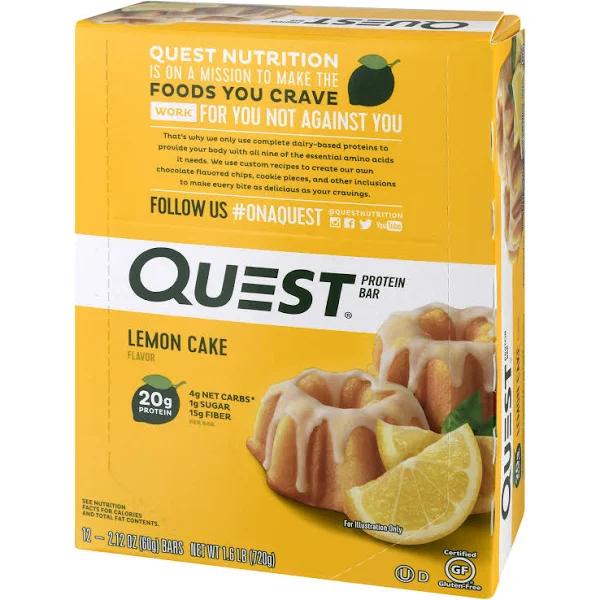 Quest Nutrition Quest Protein Bar Lemon Cake 12 Bars