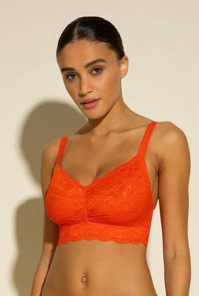 Cosabella Women's Never Say Never Curvy Sweetie Bralette, Orange, Large, Lace Bralette