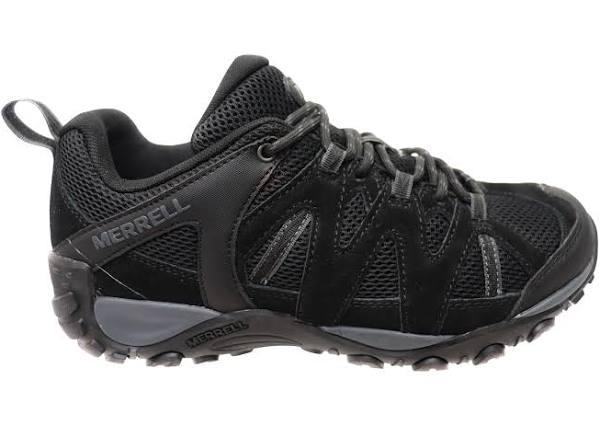 Merrell Mens Deverta 2 Comfortable Leather Hiking Shoes - Black - 11 US or 29 CMS