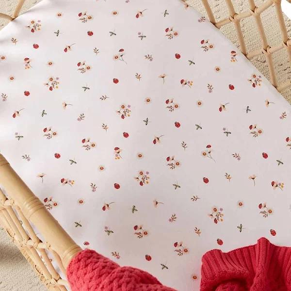 Snuggle Hunny Bassinet Sheet & Change Pad Cover - Ladybug