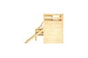 Harel Natural Timber Triple Bunk Bed With Slide - Natural