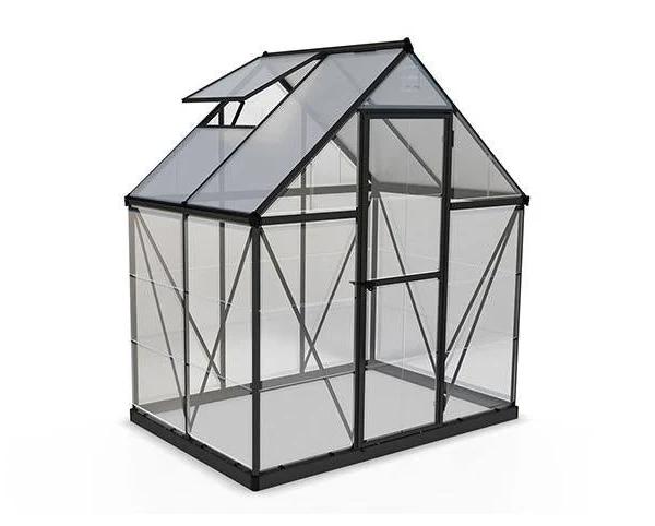 Maze Hybrid Premium Polycarbonate Greenhouse 6' x 4' - Grey Powdercoat