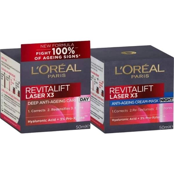 L'Oreal Paris Revitalift Laser X3 Anti-Ageing Day Cream & Night Cream-Mask 50ml Duo