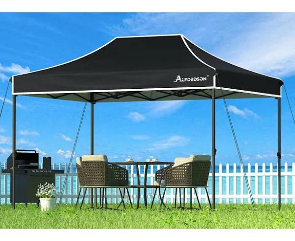 ALFORDSON Gazebo 3x4.5 Pop Up Tent Wedding Canopy Black