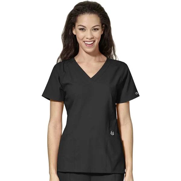 Womens WonderWink W123 Scrub Top Black / S