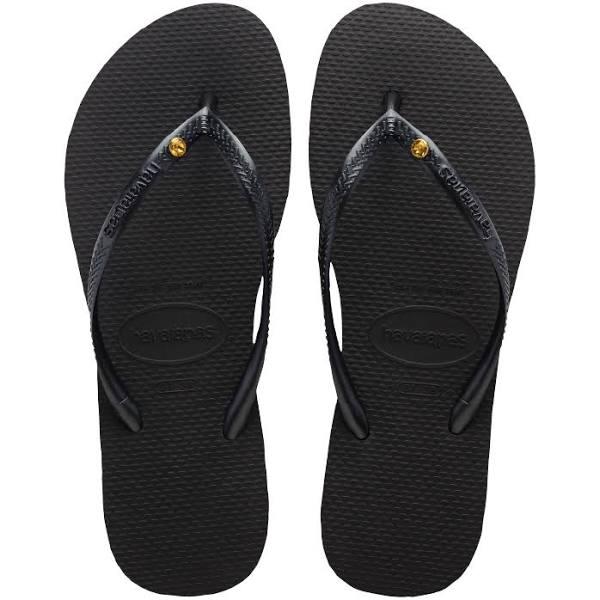 Havaianas | Womens Slim Coloured Crystal SW II (Black/Sunflower)