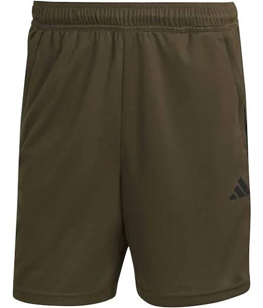 Adidas Training Train Essentials 3 Stripe Shorts in khaki-Green