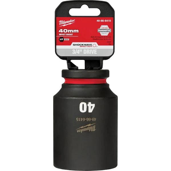 Milwaukee Shockwave 3/4" Drive 40mm Deep 6 Point Impact Socket 49666415 by Autoelec