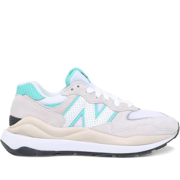 New Balance 57/40 Suede Sneakers in Off White and mint-Green