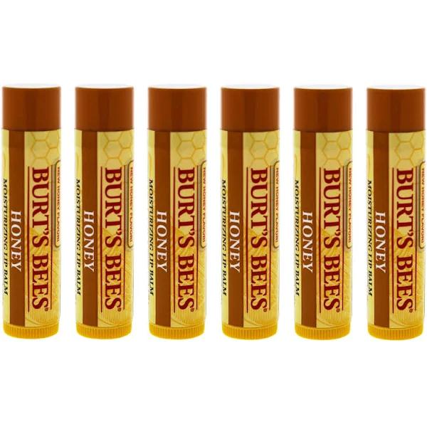 Honey Moisturizing Lip Balm Pack of 6 for Unisex by Burts Bees 0.15 oz Lip Balm