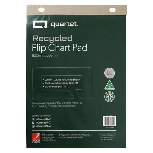 Quartet Recycled Flipchart Pad 600 x 850mm 20 Sheet