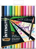 Bic Intensity Dual Tip Fineliner Pen Assorted Pastel 12 Pack