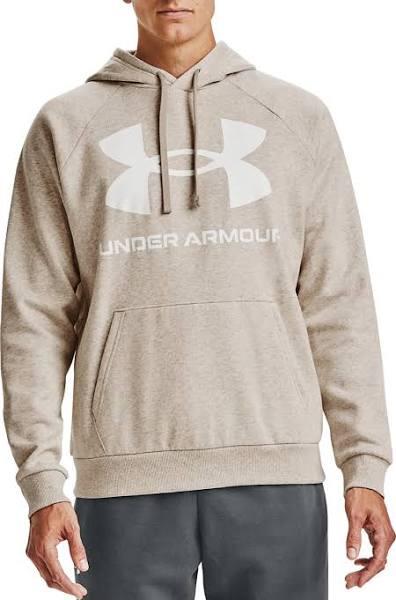 Under Armour Mens Rival Fleece Big Logo Hoodie Grey XXL