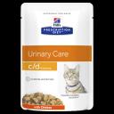 Hills Prescription Diet Cat C/D Multicare Urinary Care Chicken Wet Food Pouches 85g x 12