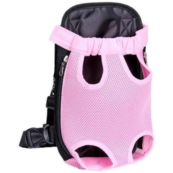 Pet Carrier Dog Cat Puppy Front Back Backpack Shoulder Carry Sling Pouch Bag AU Pink / S