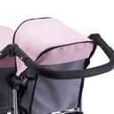 Bayer 73cm Twin Tandem Doll Pram Pink & Grey