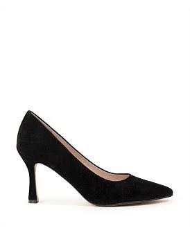 David Jones Edward Meller Amos85 Pump With Louis Heel in Black Suede, Size 39 EU