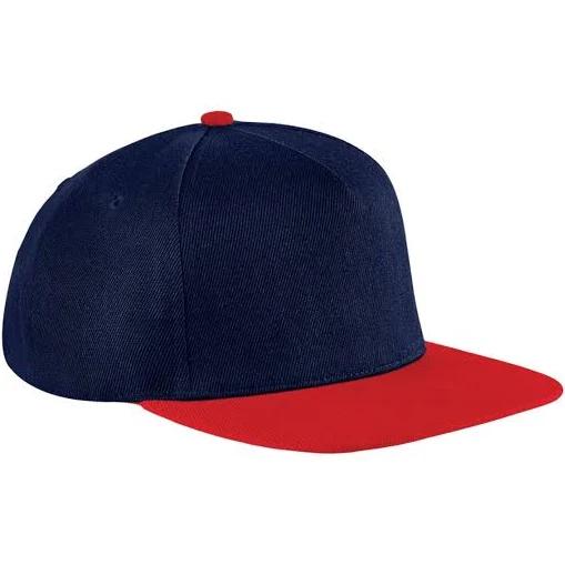 Beechfield Unisex Original Flat Peak Snapback Cap (Pack of 2) Navy/Classic Red One Size Acrylic Snapback Cap