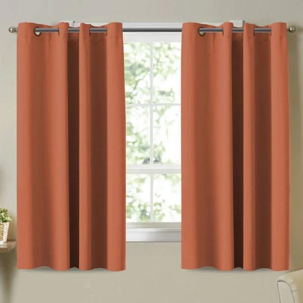 Smarcute Blackout Curtains Thermal Insulated Grommet Window Drapes Eyelet Curtains for Bedroom/Living Room Set of 2 Panels,Each W132cm x D160cm