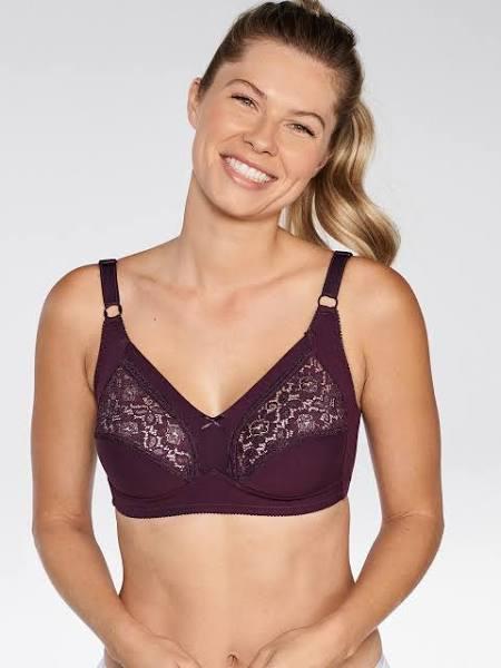 Supportive Soft Cup Wirefree Cotton Bra, Aubergine / 40A by Naturana