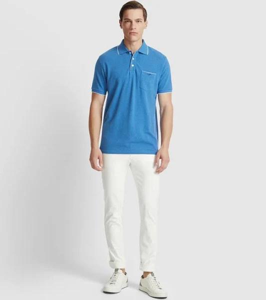 Oxford Roscoe Organic Cotton Polo in Blue XL